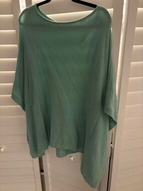 Calypso St. Barth Mint Green Poncho 100% cashmere